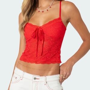 Edikted red lace going out top